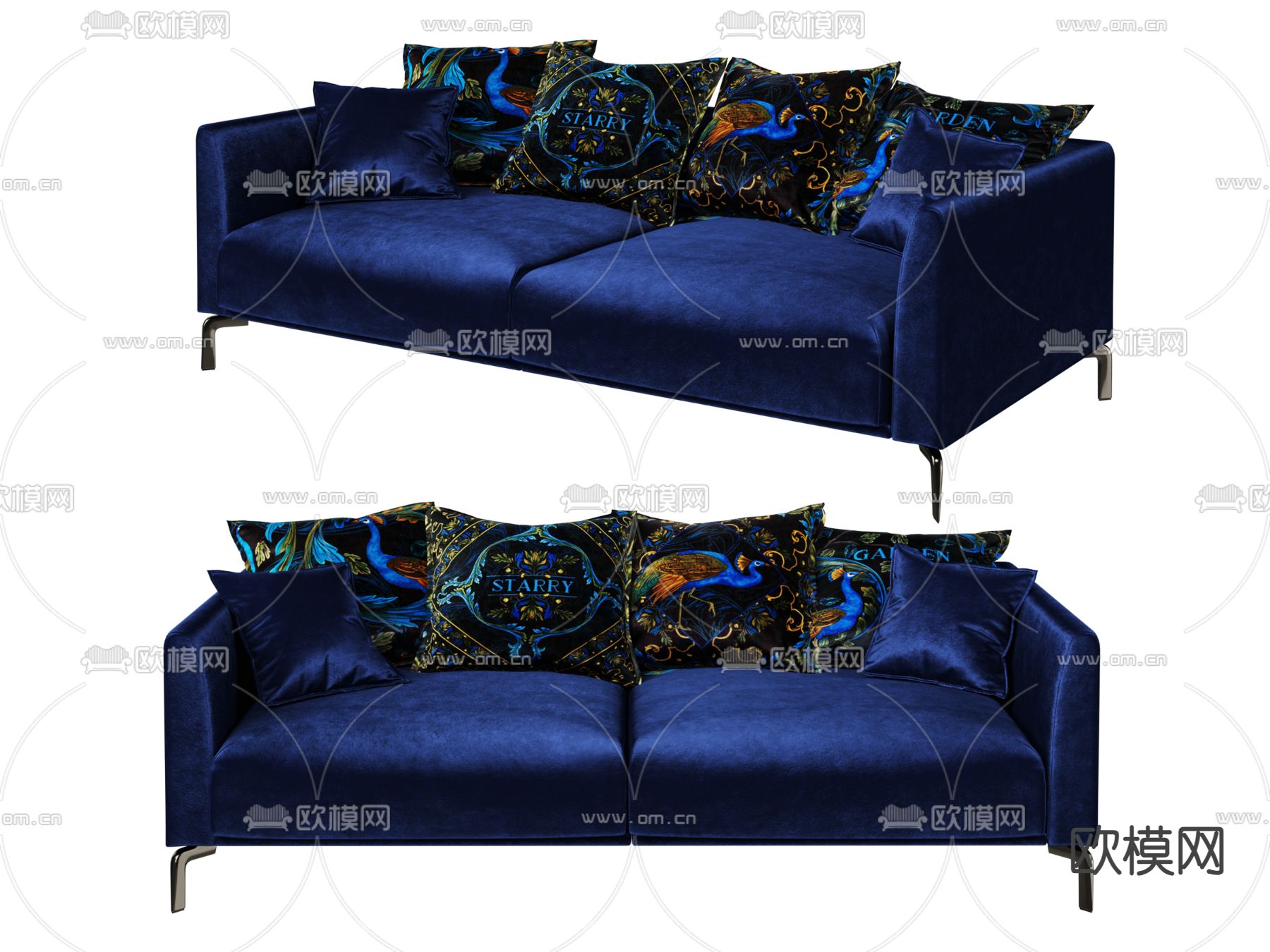 中古风沙发3d模型下载