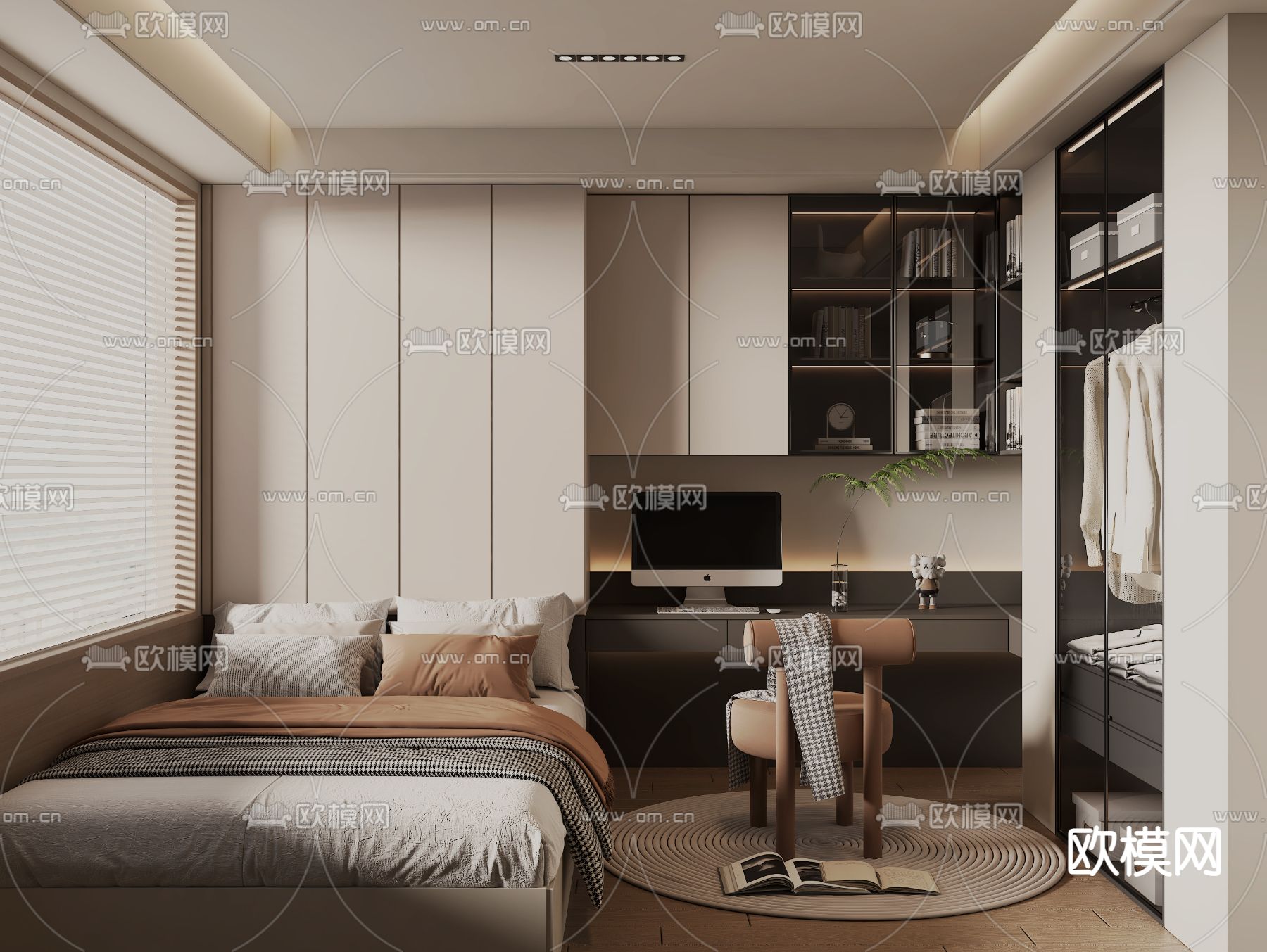 榻榻米卧室3d模型下载