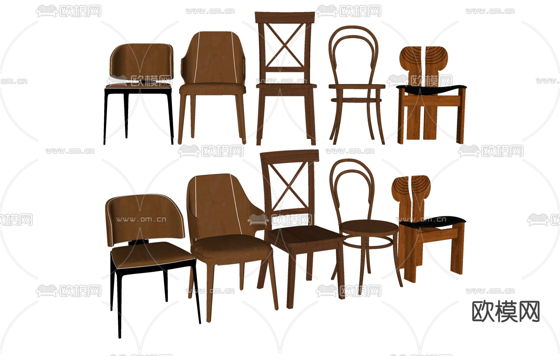 法式餐椅su模型下载（渲染图1）