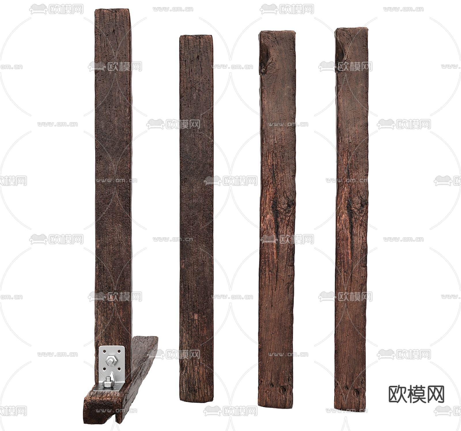 旧木头 横梁 柱子3d模型下载