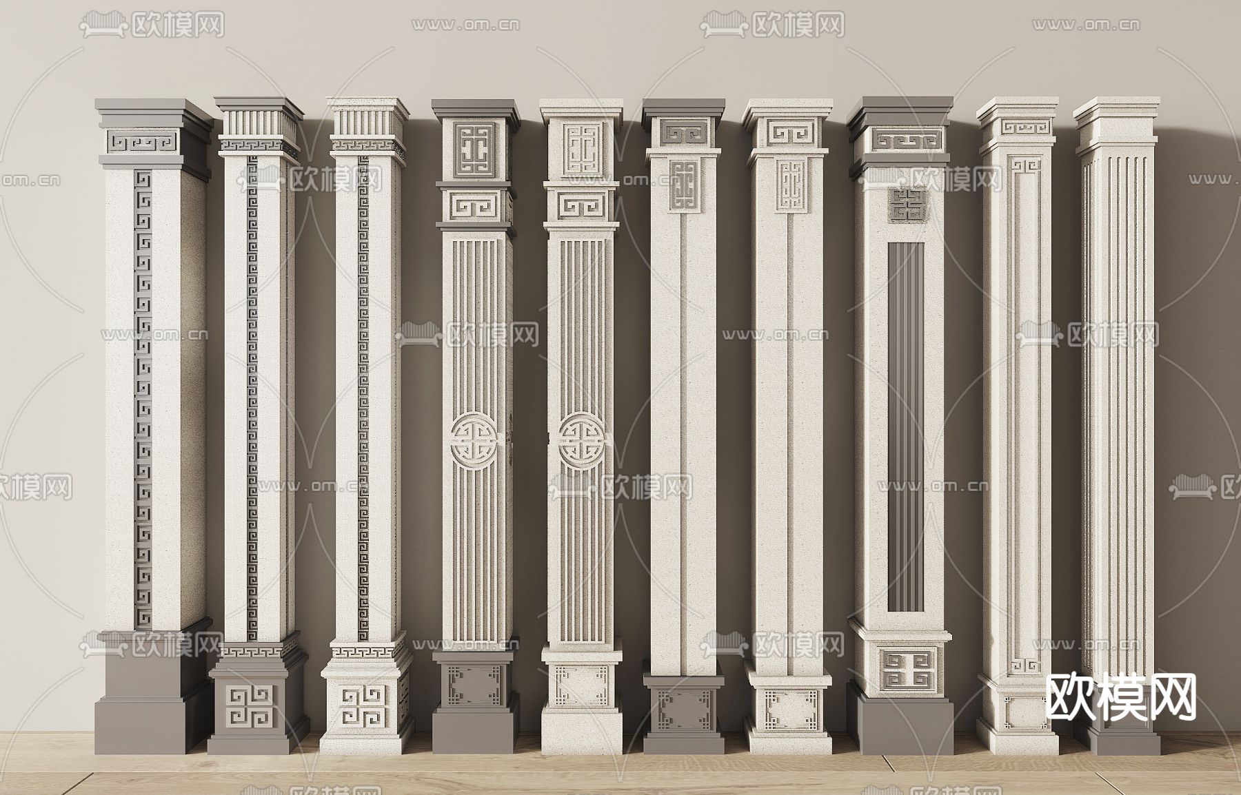 别墅装饰柱子3d模型下载