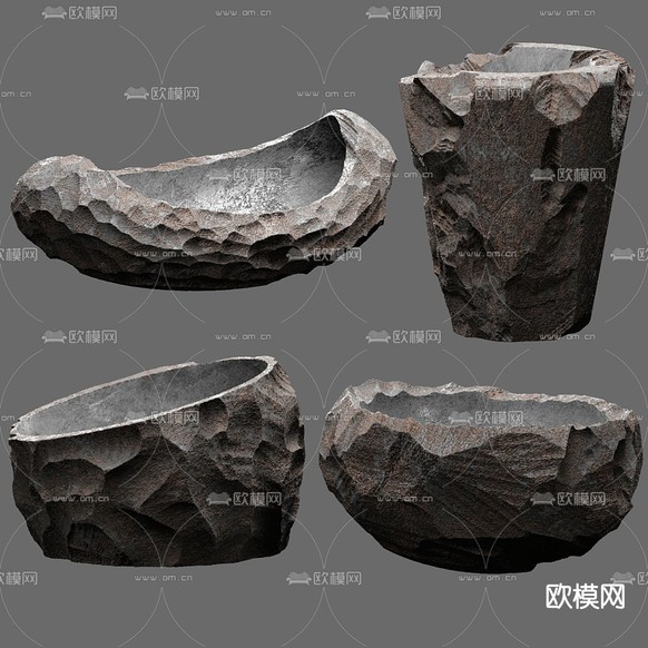 侘寂陶瓷 陶器 陶罐 器皿3d模型下载(渲染图2)