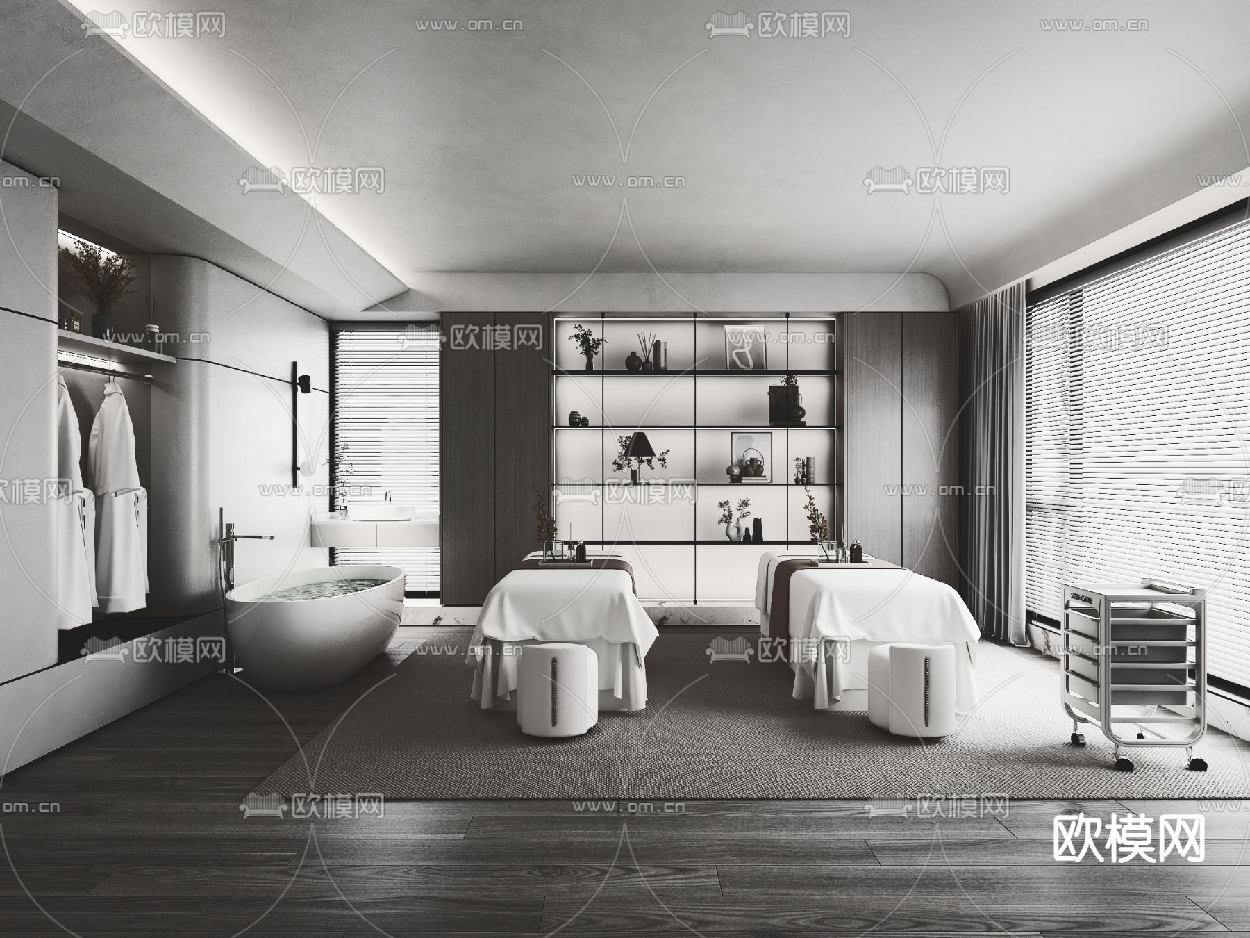 现代美容院SPA包间3d模型下载（渲染图4）