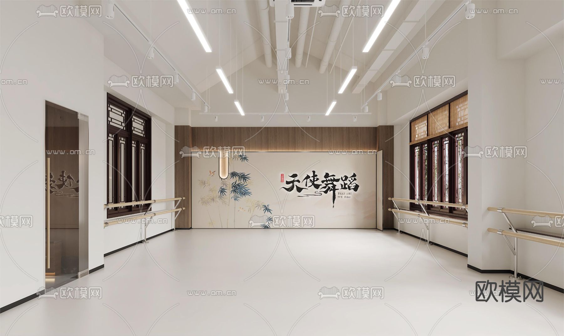 新中式舞蹈教室 瑜伽教室3d模型下载