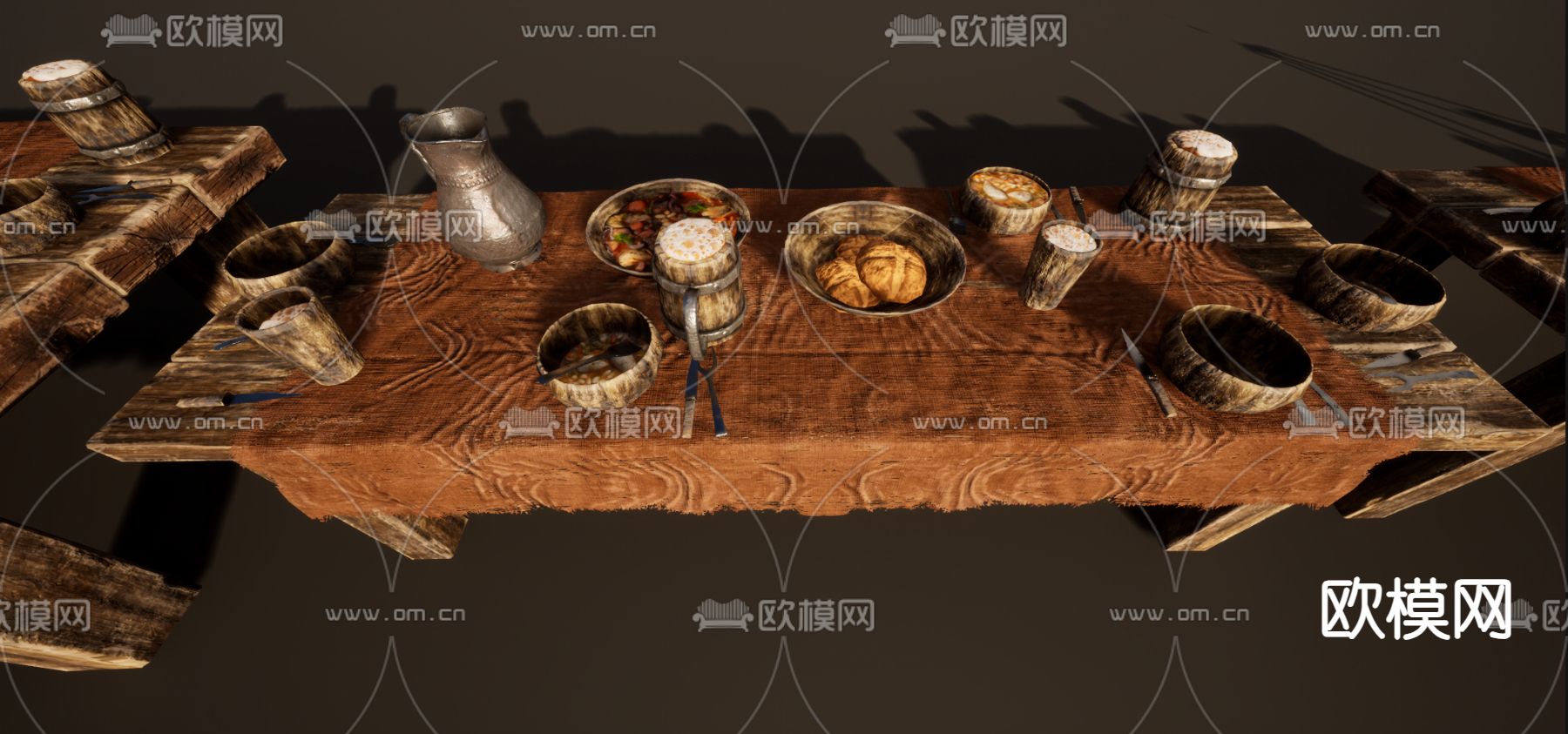 民宿小品景观3d模型下载（渲染图5）