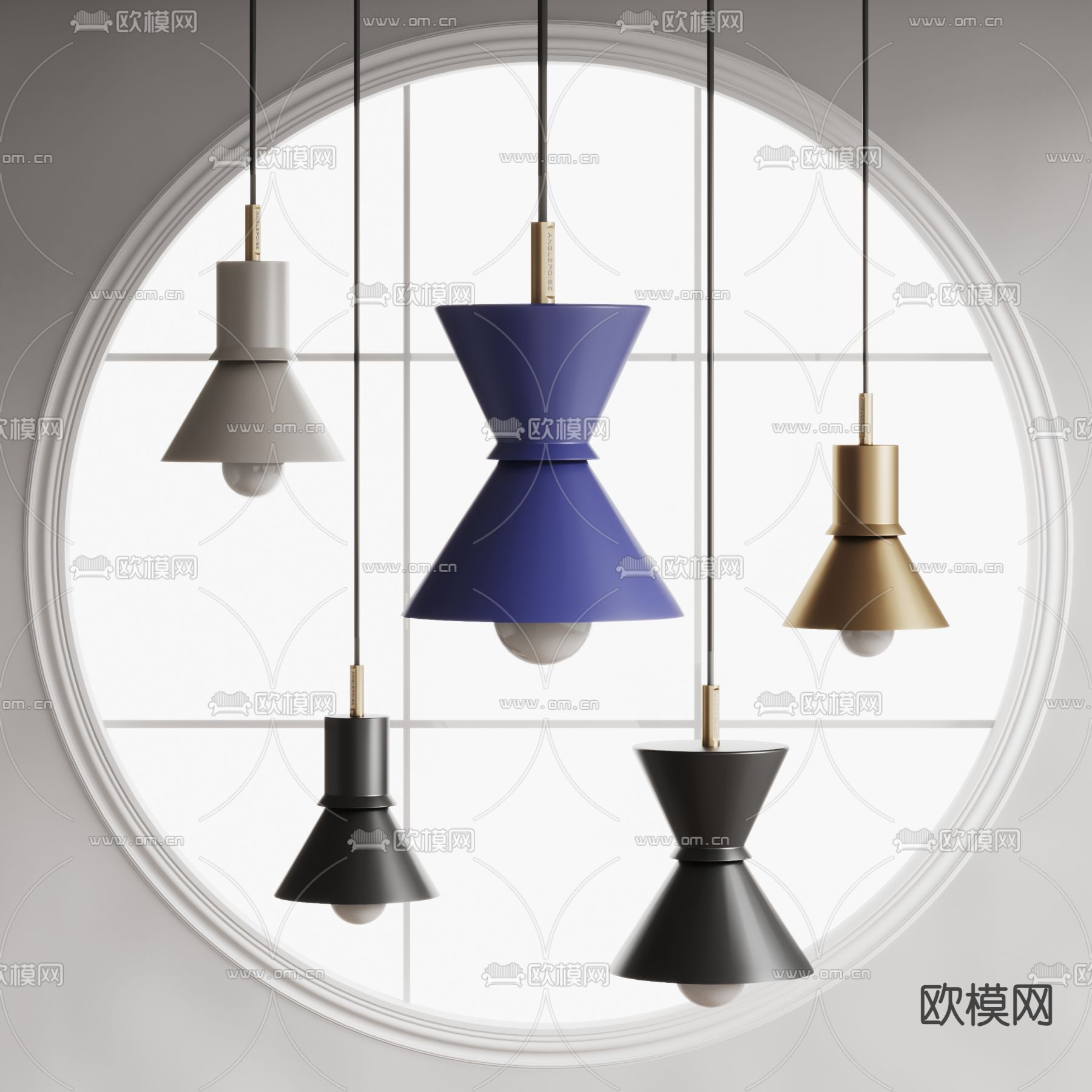 FENDI 吊灯su模型下载（渲染图2）