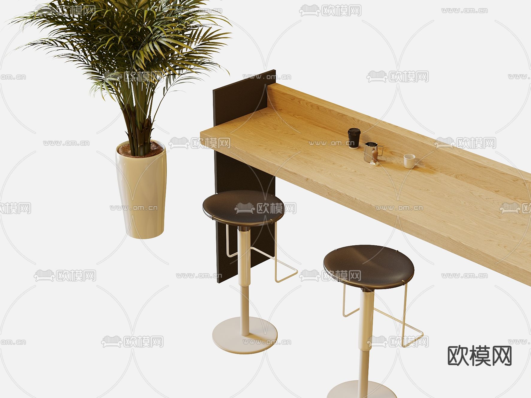 咖啡吧台 快餐吧台3d模型下载