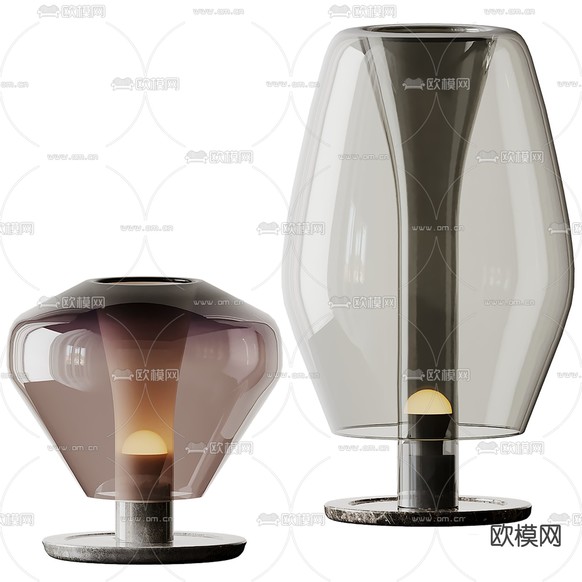 玻璃台灯3d模型下载(渲染图1)