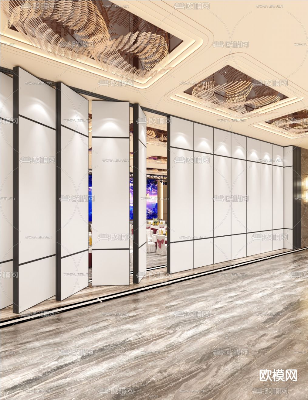 酒店活动隔断3d模型下载