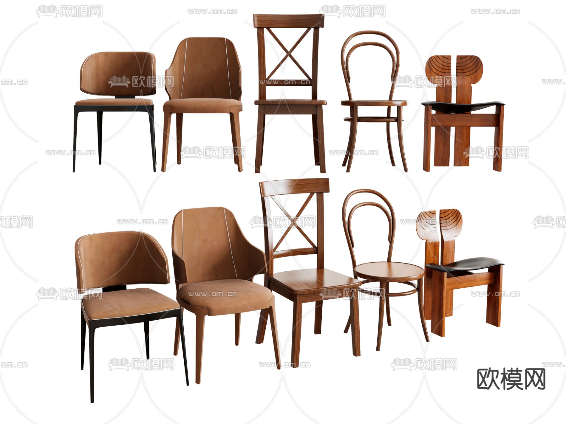 法式餐椅su模型下载（渲染图2）