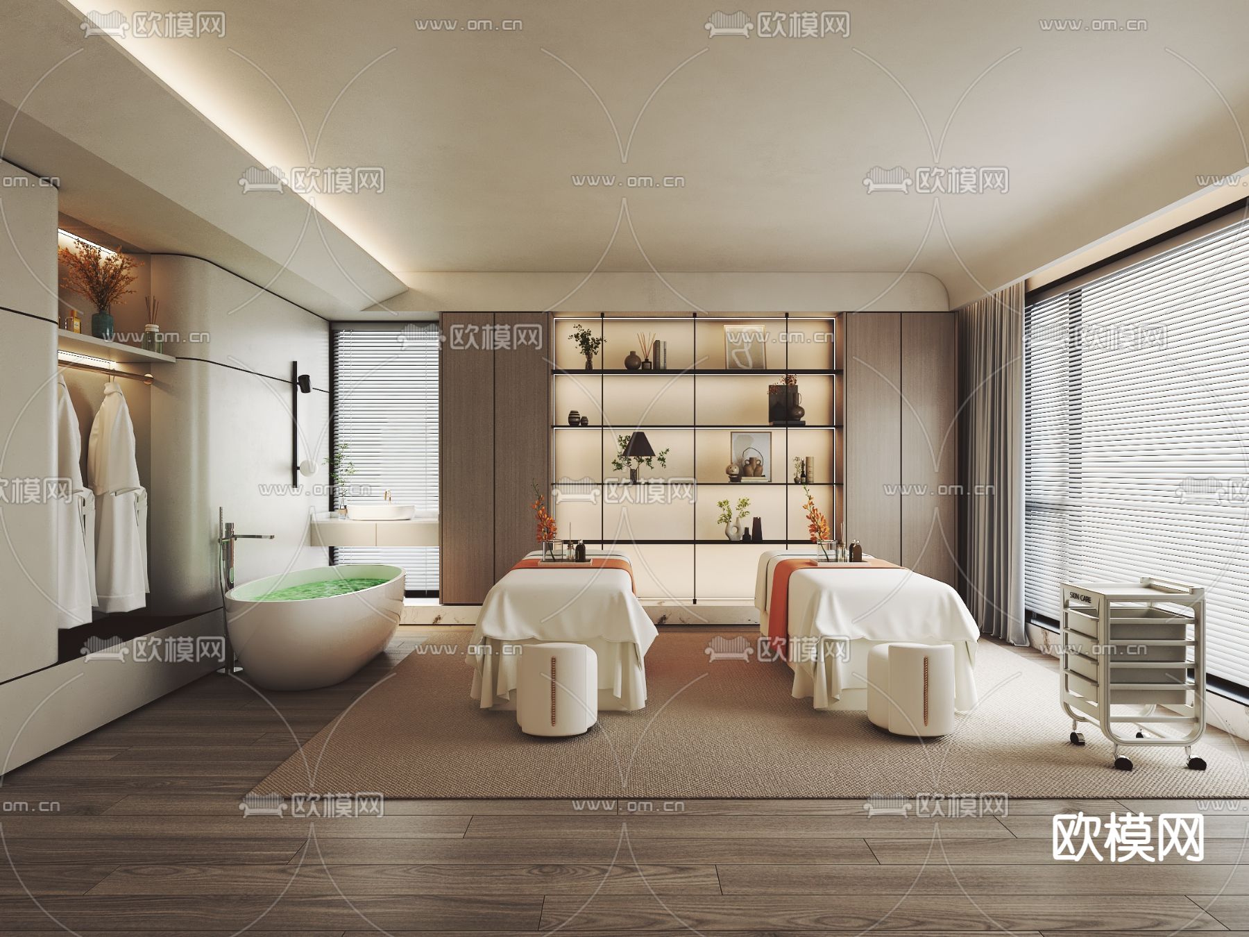 现代美容院SPA包间3d模型下载（渲染图2）