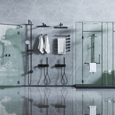  淋浴房 马桶 花洒 浴霸su模型 