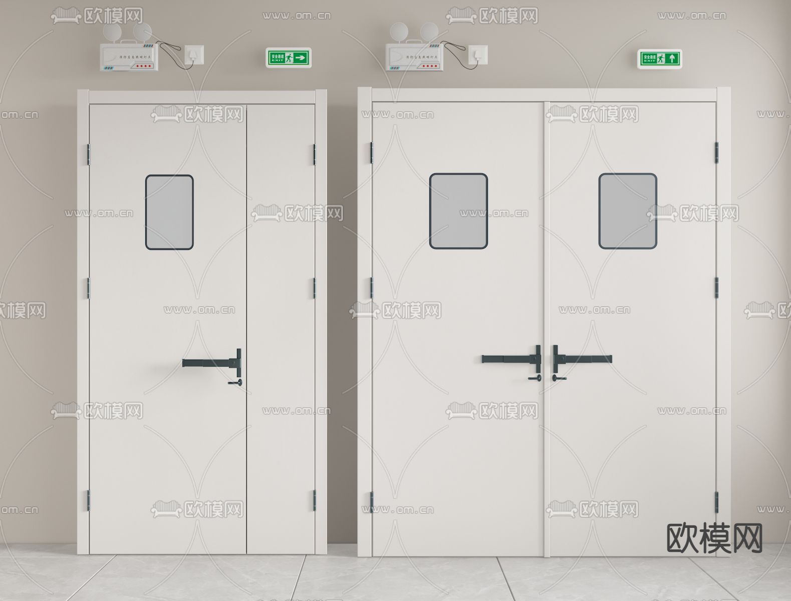 消防门 安全门 安全通道3d模型下载