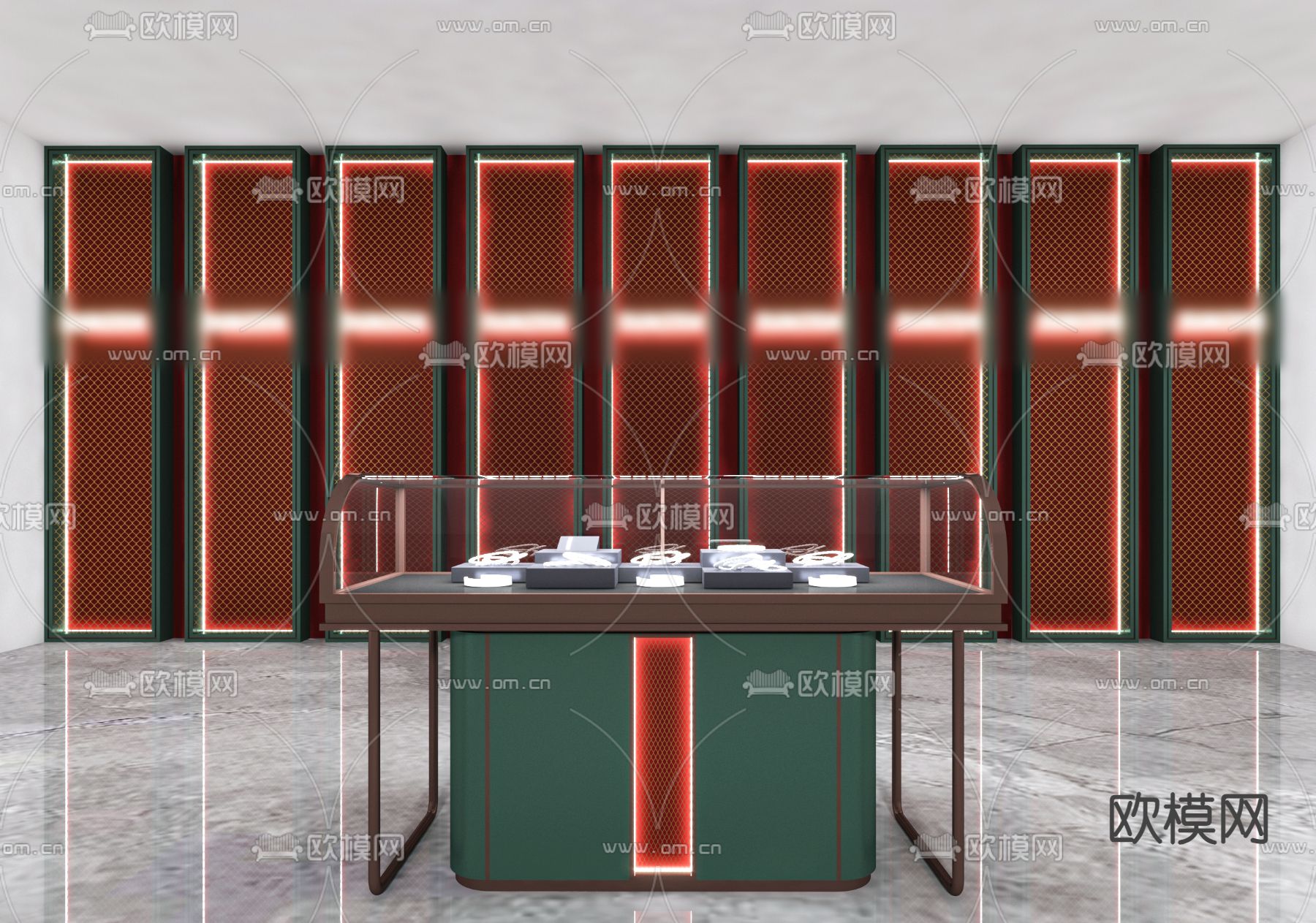后现代复古 珠宝展示柜3d模型下载