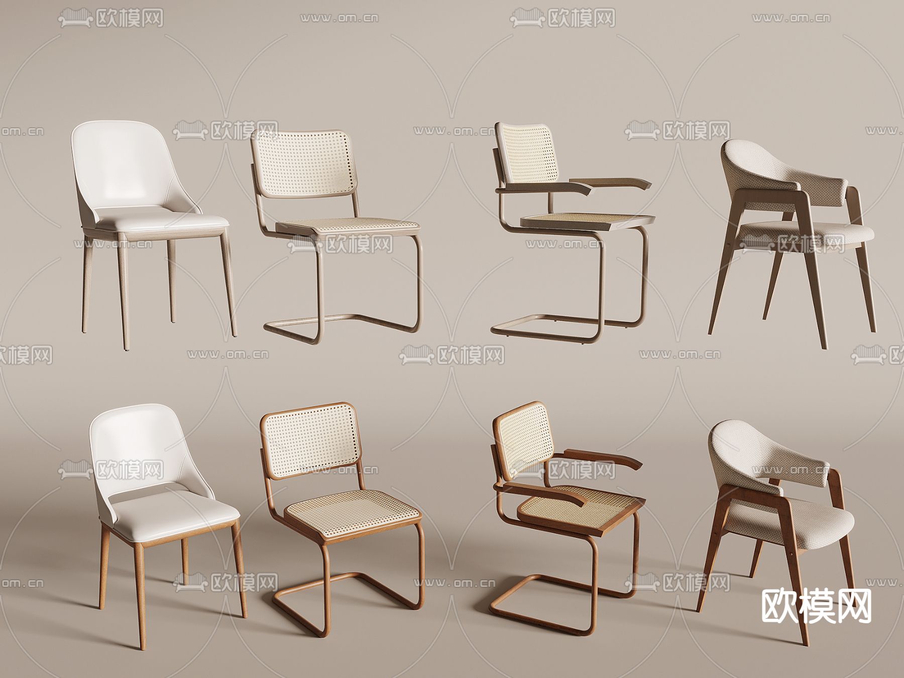 中古风椅子 餐椅su模型下载（渲染图1）