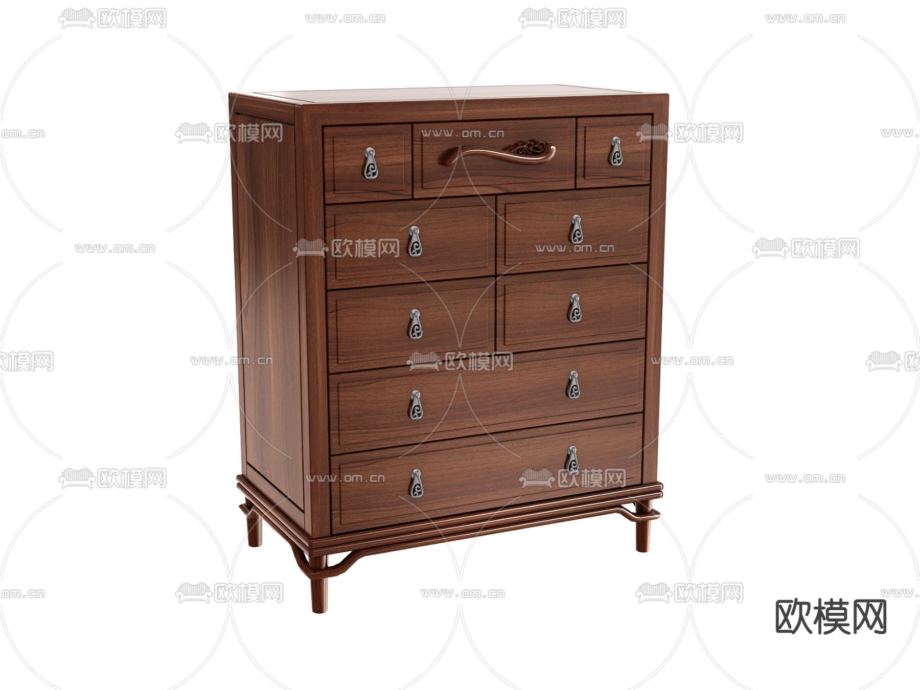 中式斗柜3d模型下载