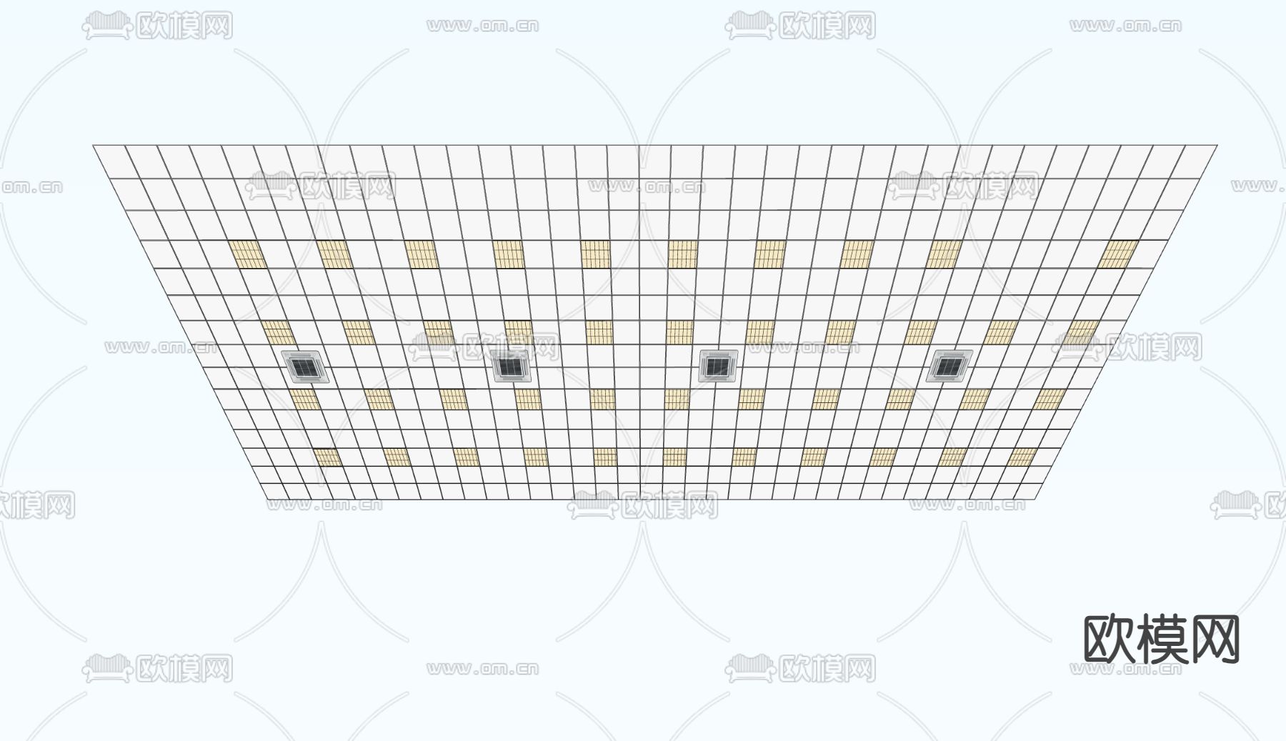 工业风吊顶su模型下载（渲染图1）