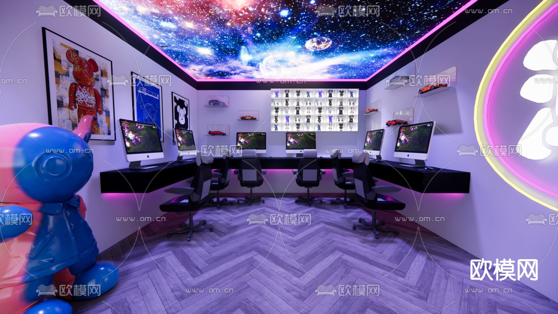 电竞房su模型下载（渲染图2）