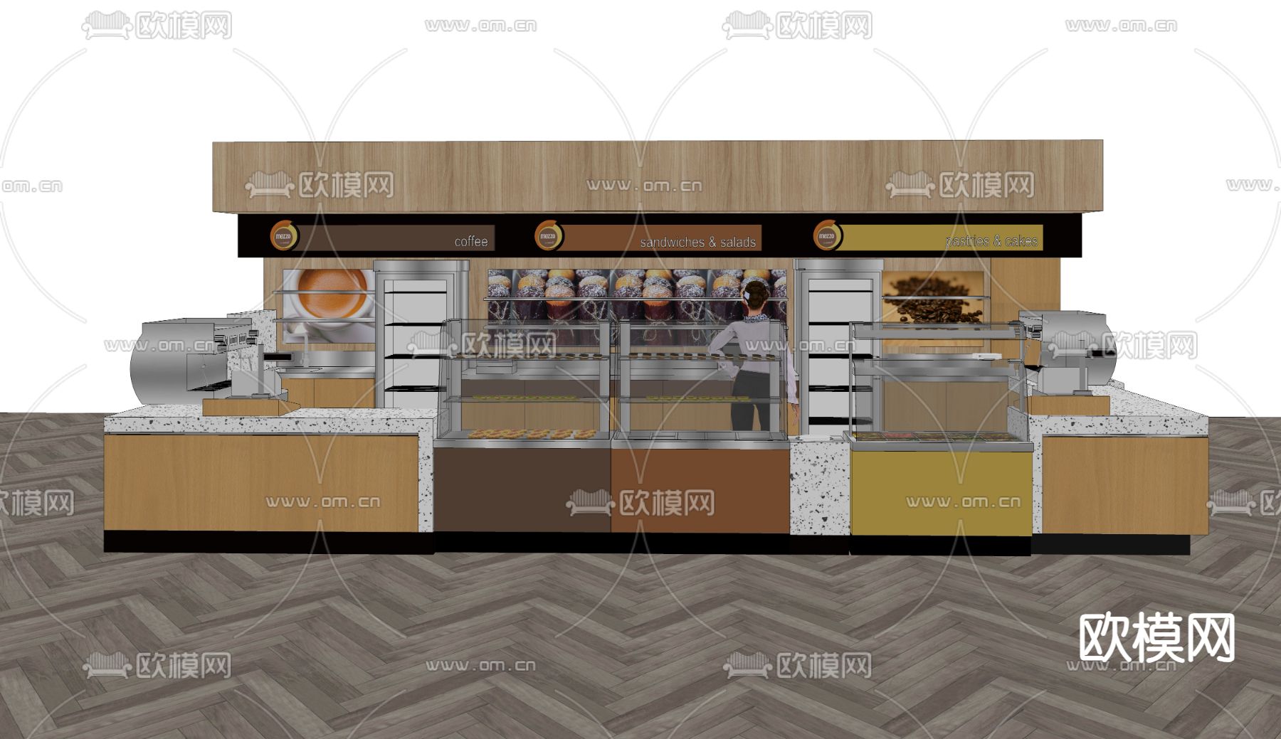 面包店su模型下载（渲染图2）