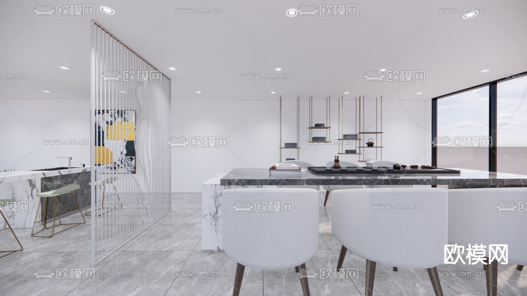 办公室茶水间su模型下载（渲染图1）