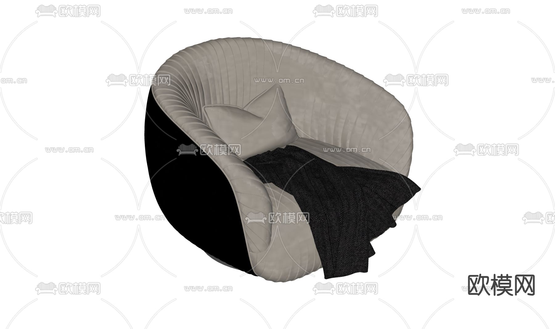 现代单人沙发su模型下载（渲染图2）