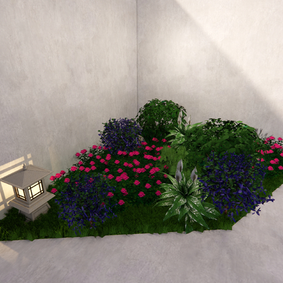  花坛 花草 花槽su模型 