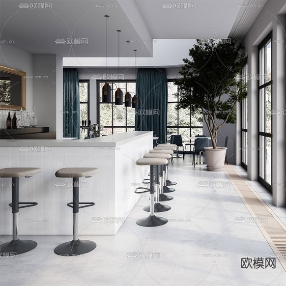 Sitlosophy 吧椅 吧凳 高脚凳3d模型下载(渲染图2)