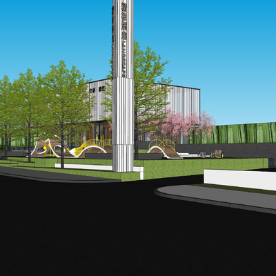  示范区 售楼部 先行区su模型 