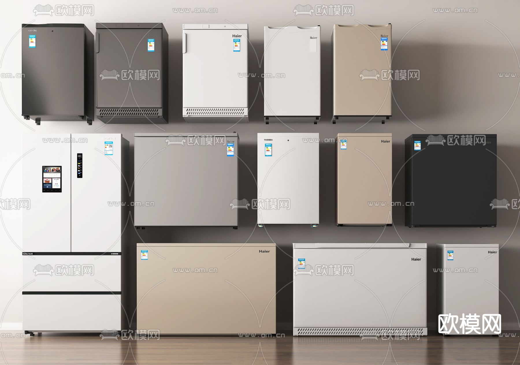 冰箱 冰柜 冷藏柜 冷冻柜3d模型下载