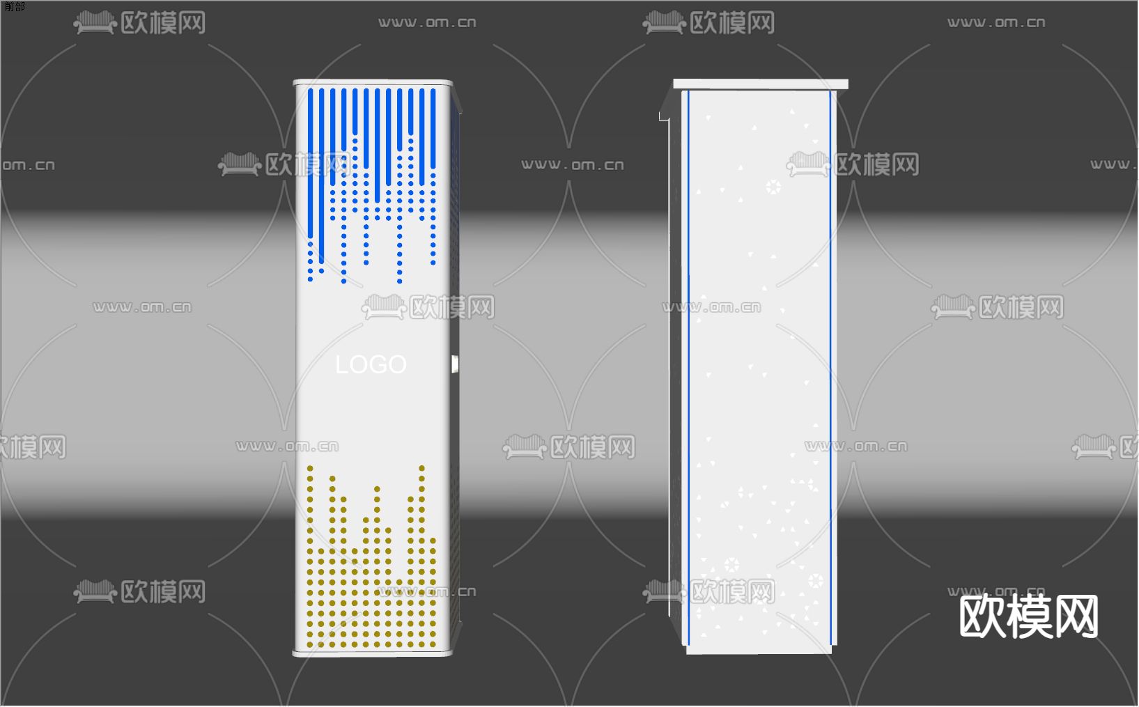 现代装饰柱 室内构造柱 镂空灯柱 穿孔铝板柱子su模型下载（渲染图2）