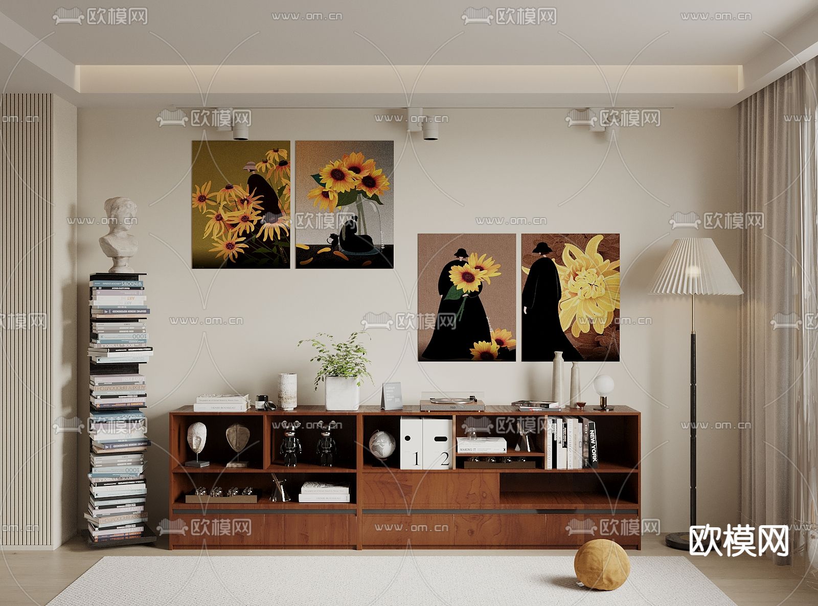 中古风电视柜3d模型下载