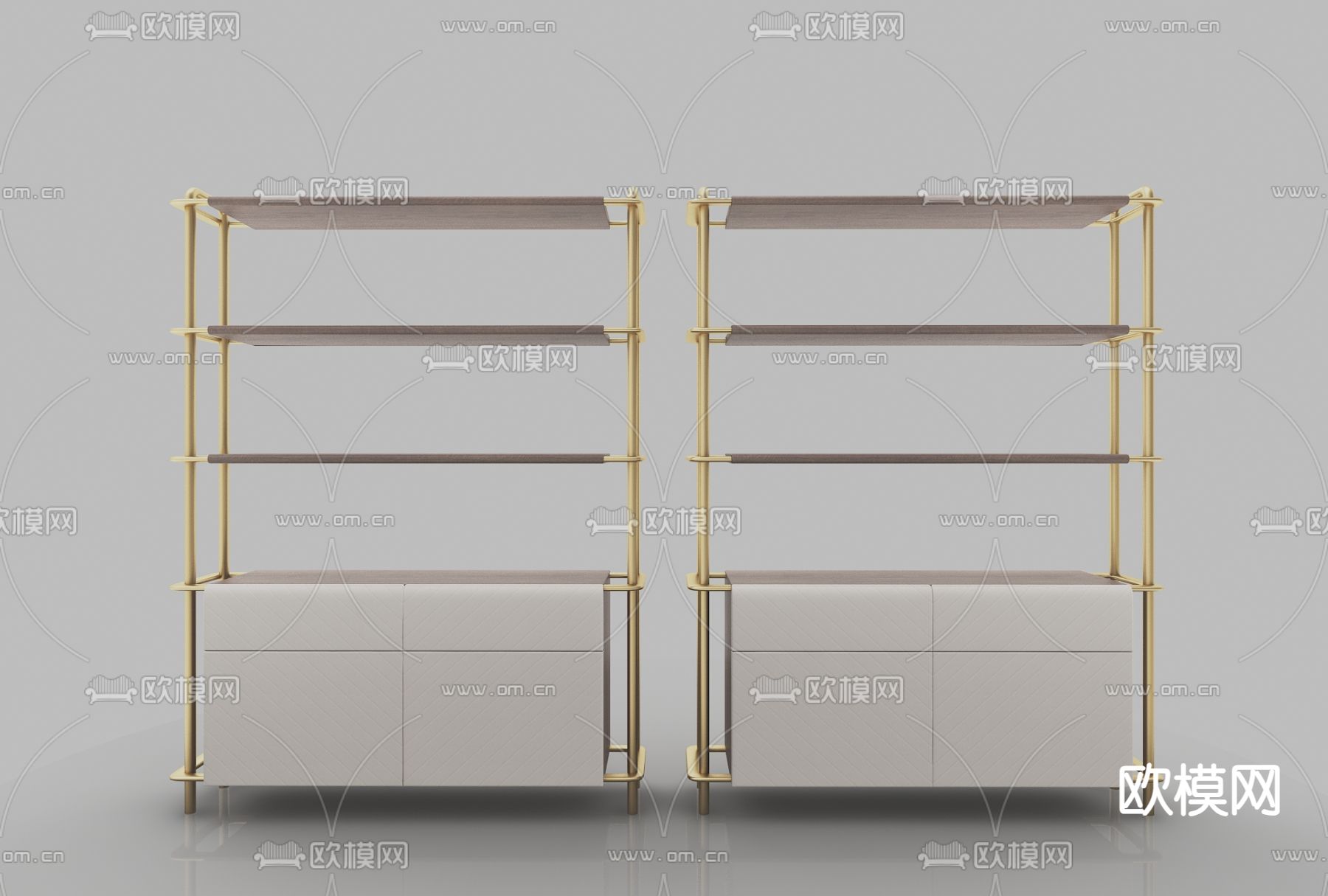 轻奢装饰柜 置物架3d模型下载
