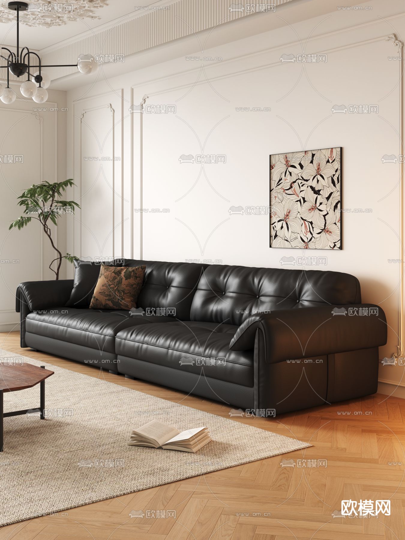 现代双人沙发3d模型下载