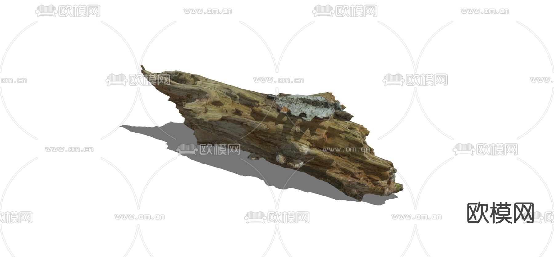 腐朽木头雕塑su模型下载（渲染图1）