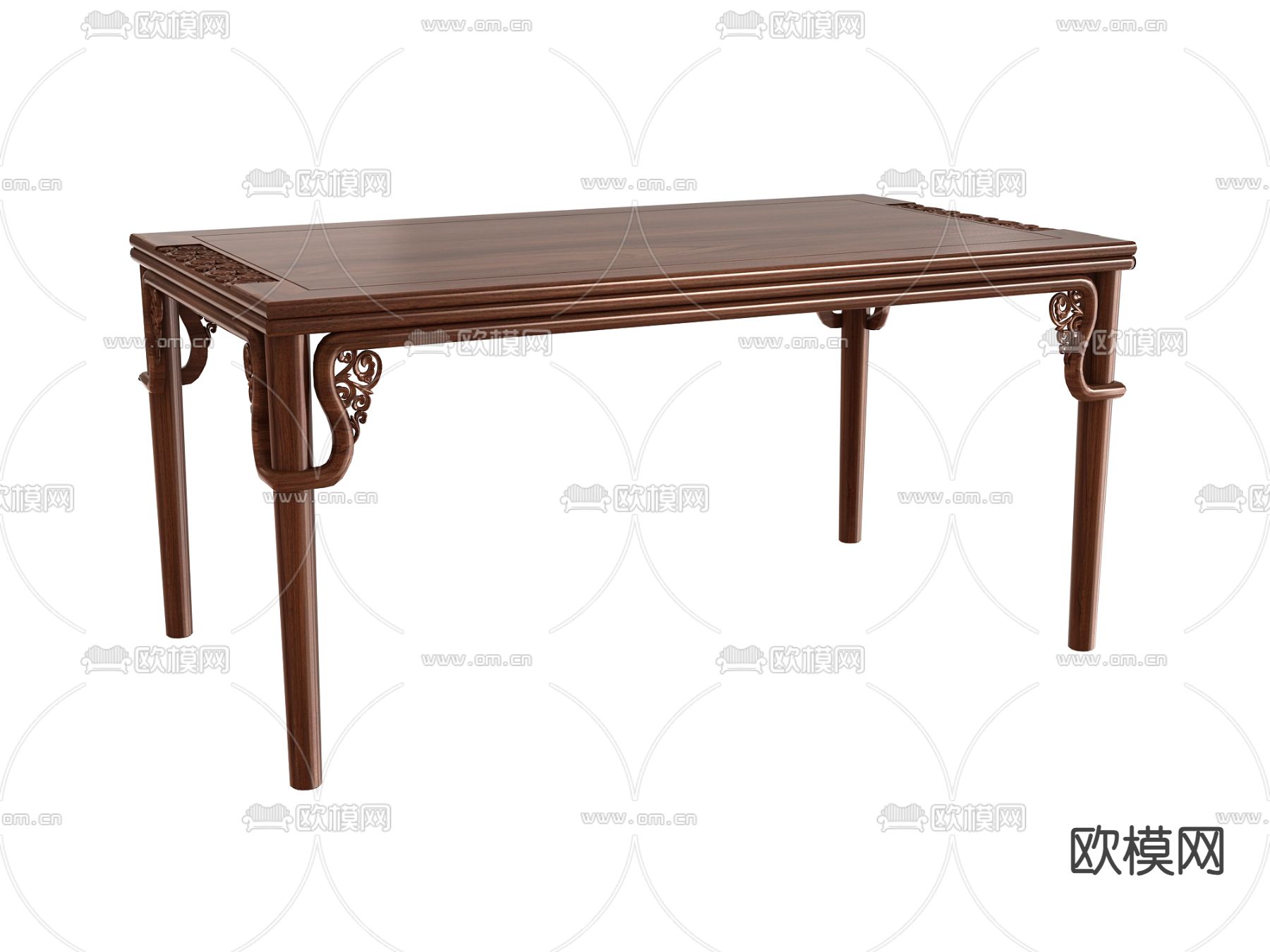中式餐桌3d模型下载