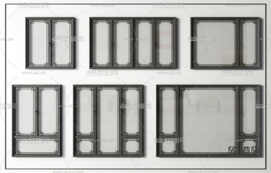 中式窗户 仿古窗 花格窗3d模型下载