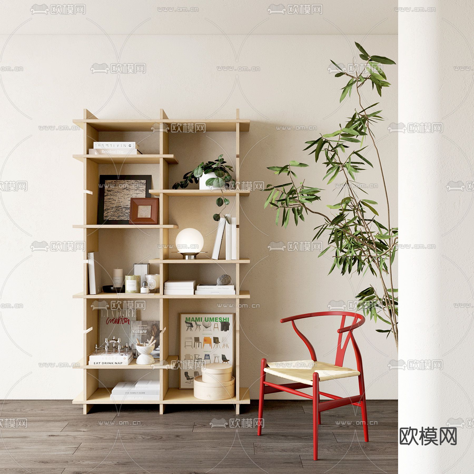 装饰架 置物架 陈列架3d模型下载（渲染图1）