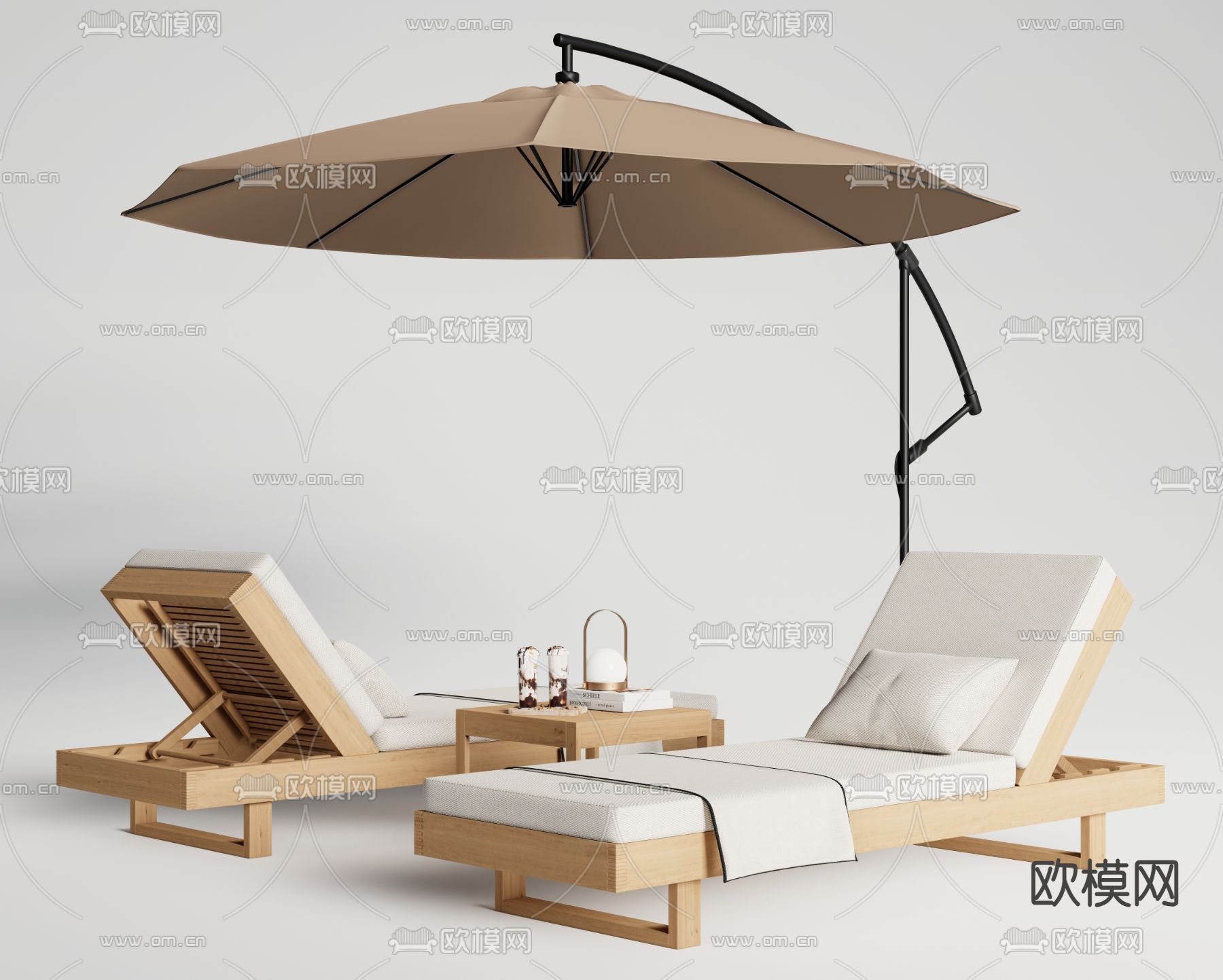 户外躺椅 沙滩躺椅3d模型下载