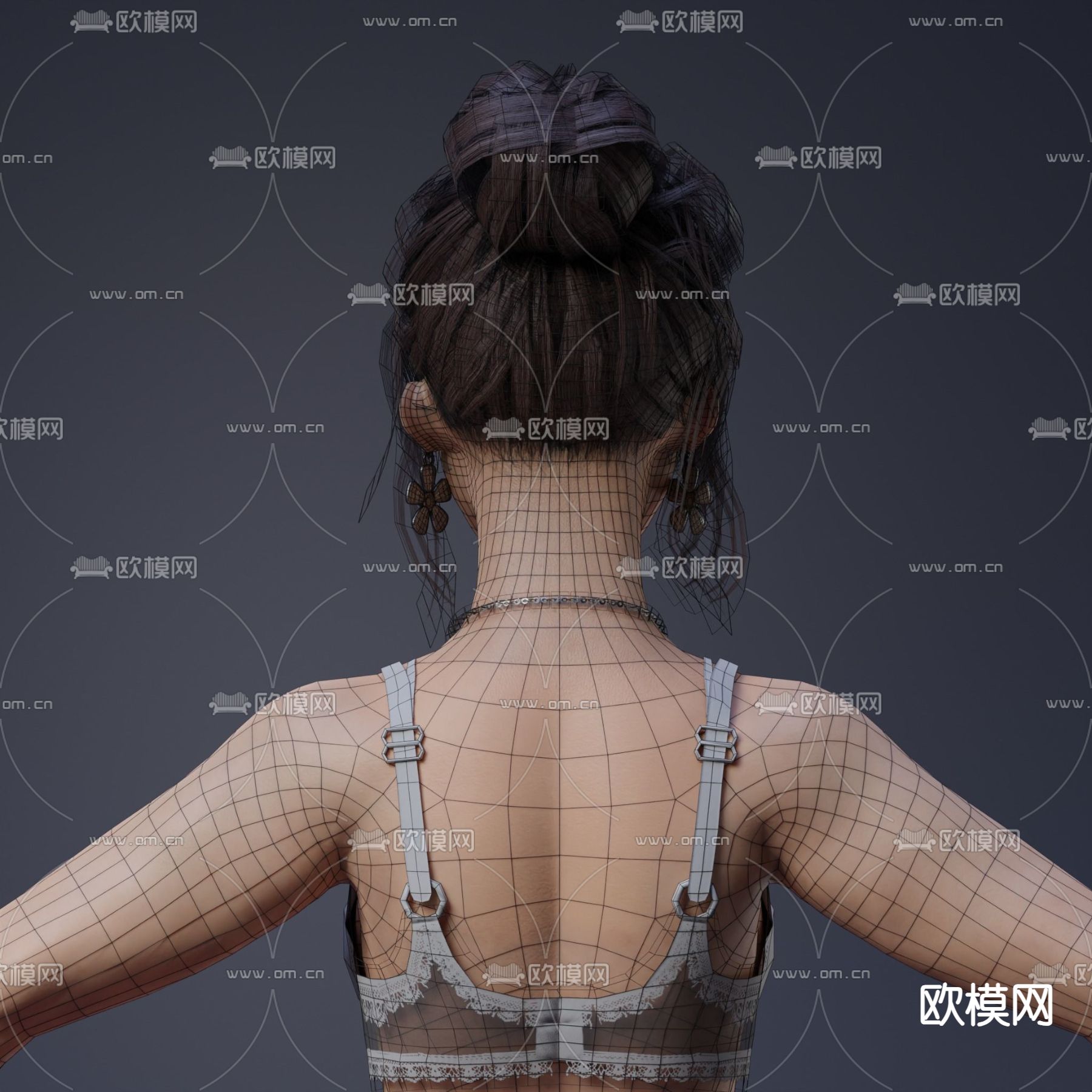 外国女人 写实女人 气质美女 性感女人3d模型下载（渲染图3）