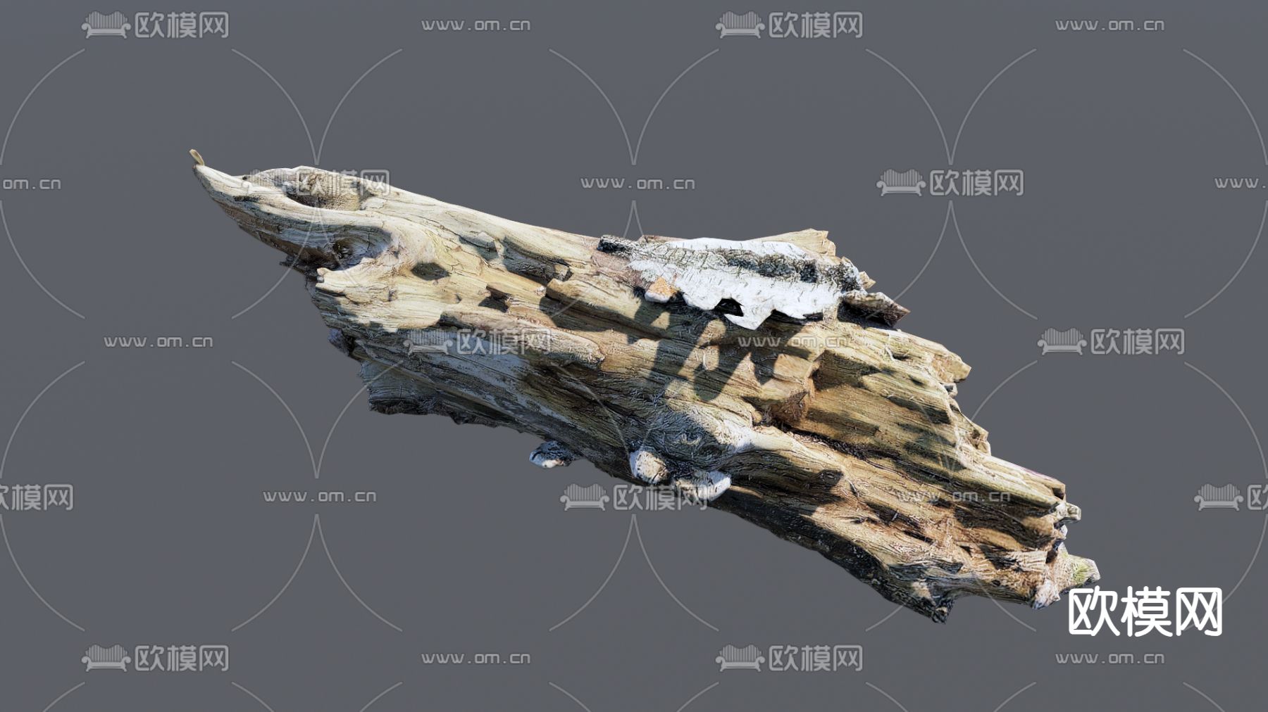 腐朽木头雕塑su模型下载（渲染图2）