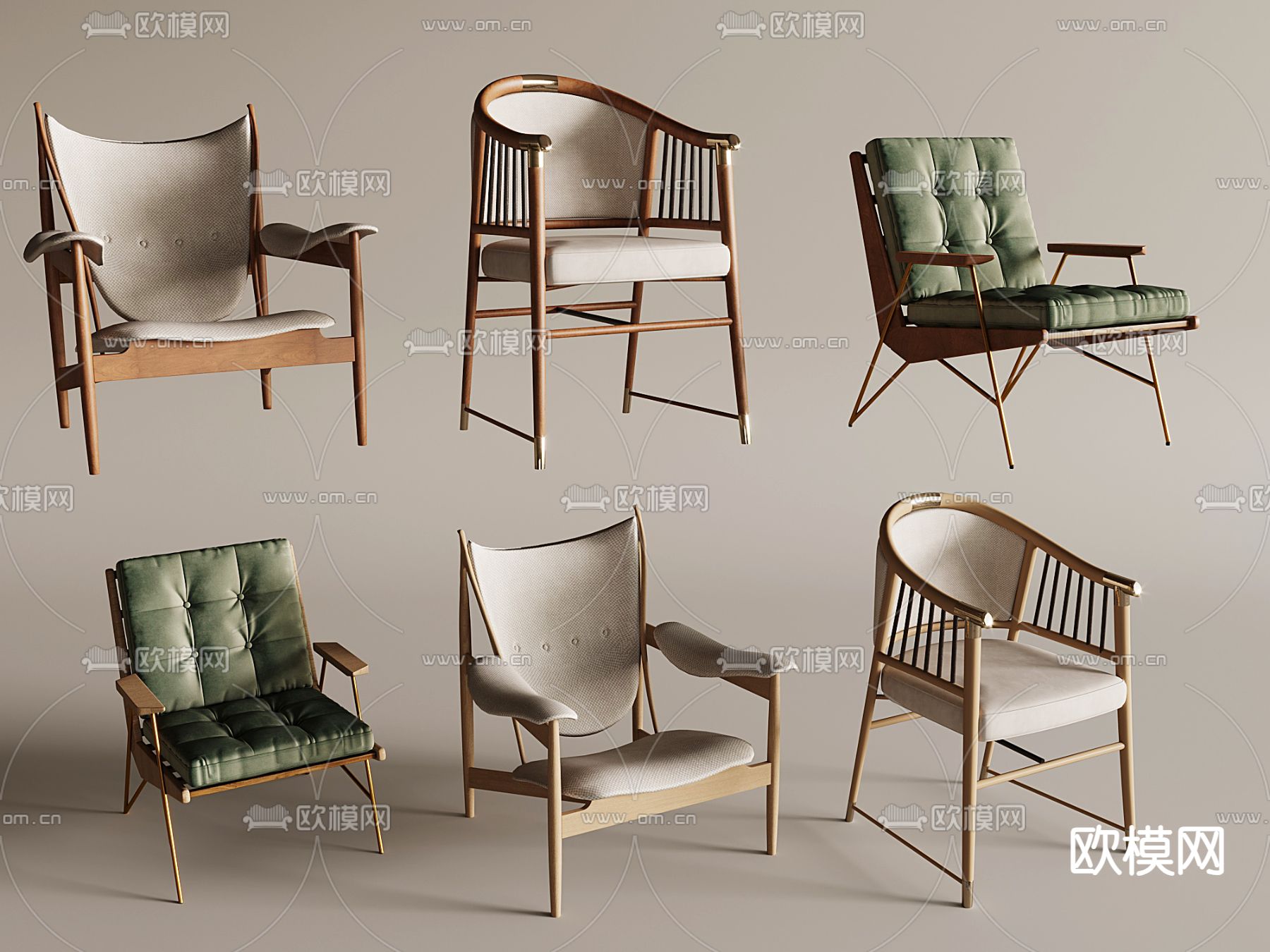 中古风椅子 休闲椅 扶手椅3d模型下载