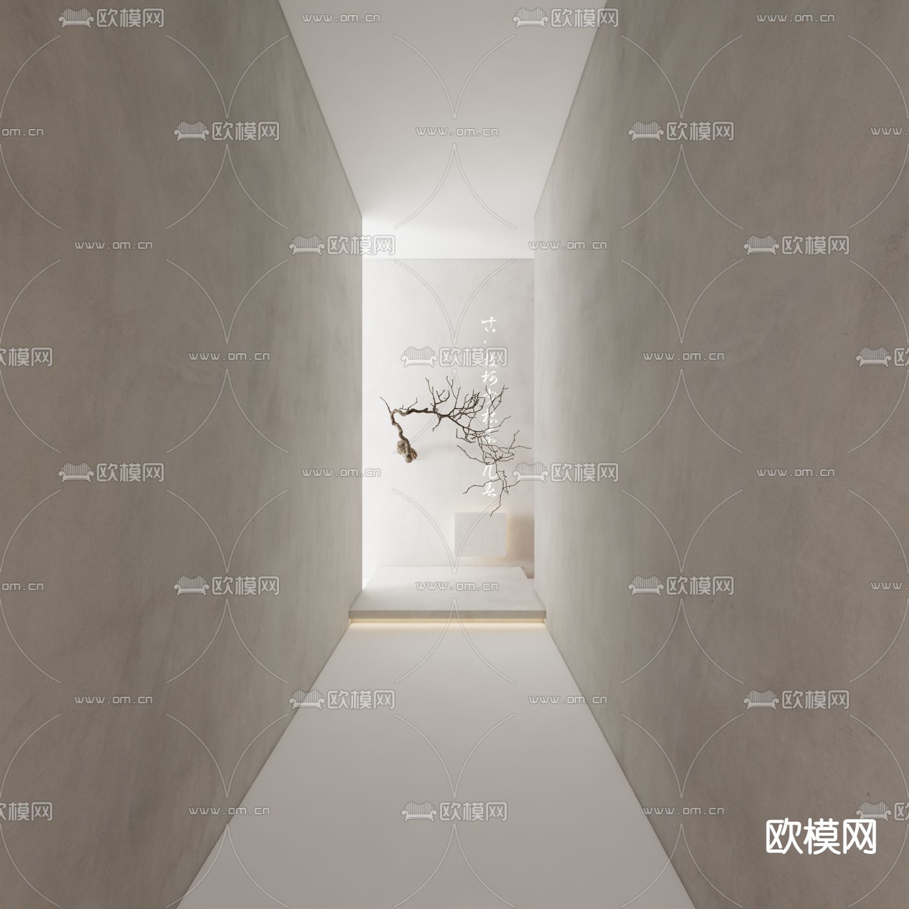 侘寂风走廊 过道su模型下载（渲染图2）