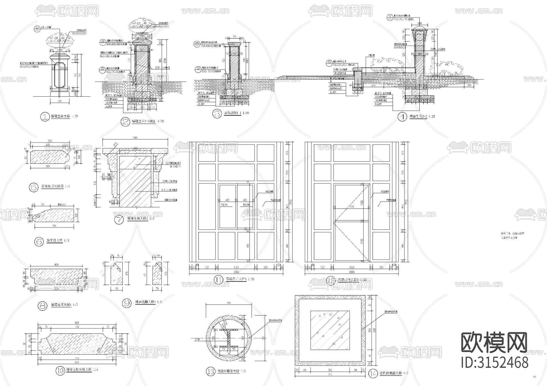 欧式小区景观门卫cad大样图下载（渲染图5）