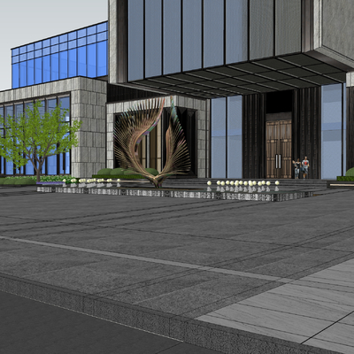  示范区 售楼部 先行区su模型 