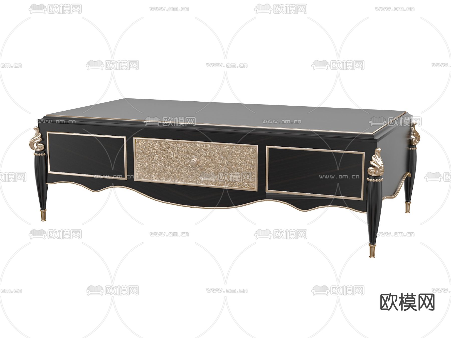 简欧茶几3d模型下载