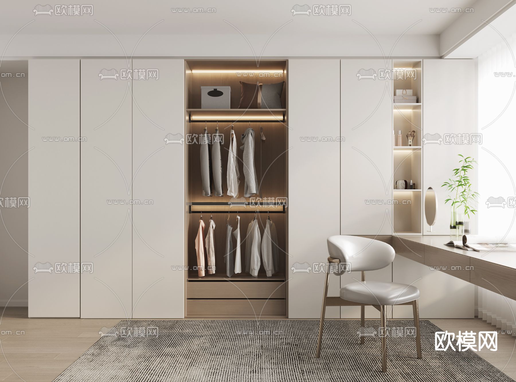 现代衣柜 衣橱3d模型下载