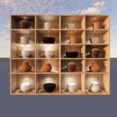  陶罐 器皿su模型 