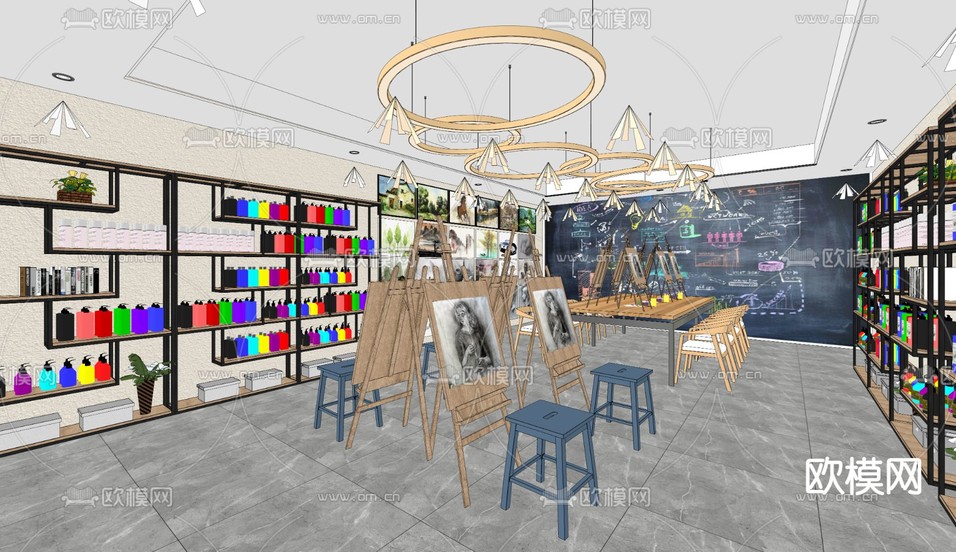 画室su模型下载(渲染图2)