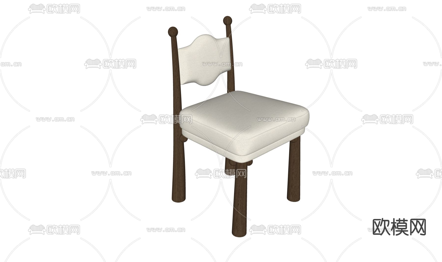 中古风单椅su模型下载（渲染图1）