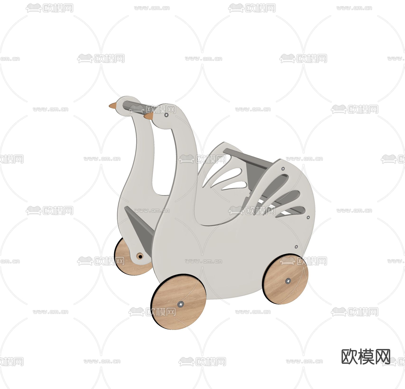 现代婴儿床su模型下载（渲染图1）